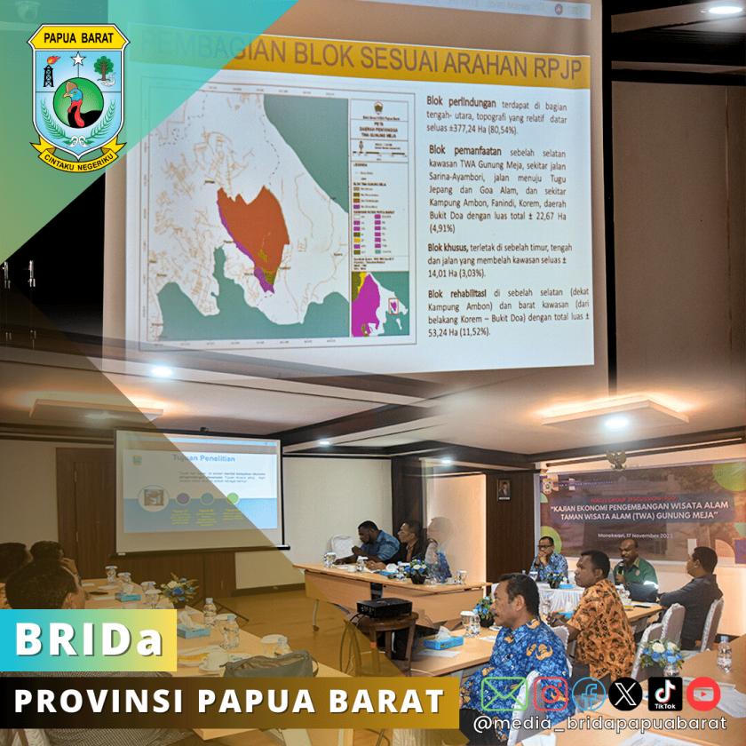 BRIDA GELAR FGD UPDATE HASIL KAJIAN KELAYAKAN EKONOMI PENGEMBANGAN TWA GUNUNG MEJA