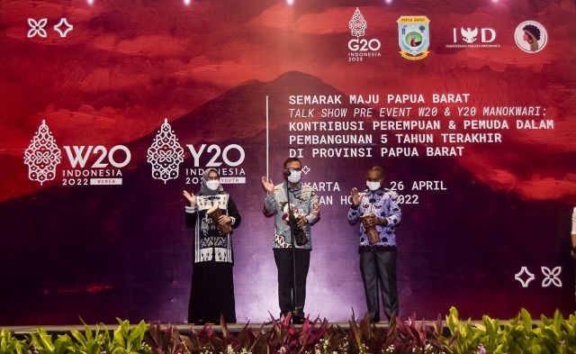 PELUNCURAN SIDE EVENTS W20 DAN Y20 DI MANOKWARI DAN TALK SHOW SEMARAK PAPUA BARAT BERLANGSUNG DI JAKARTA
