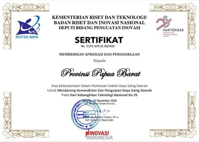 IDSD Papua Barat Melampaui Sejumlah Provinsi di Sumatera, Kalimantan dan Sulawesi